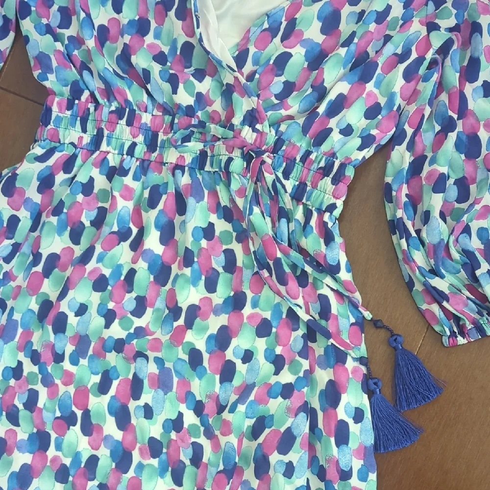 🌴NWOT Tommy Bahama Blue and Purple Patterned Dress - Picture 4 of 6